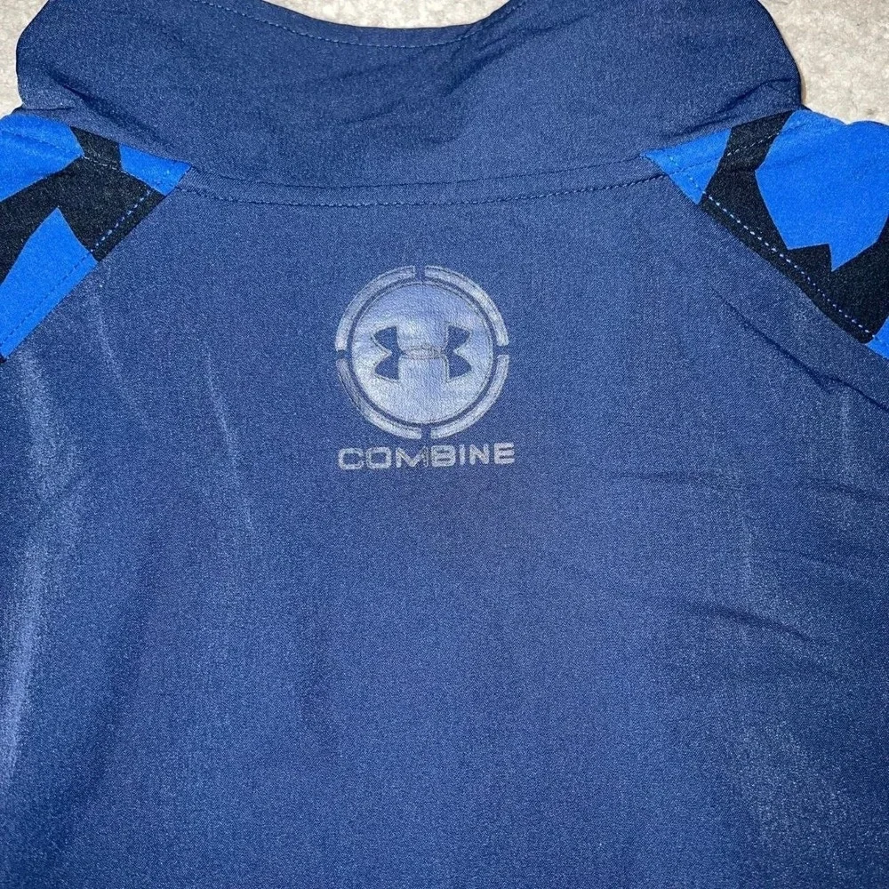 Under Armour Combine Jacket‎ Men's Size L Blue Camo Full Zip Cold Gear Athletic